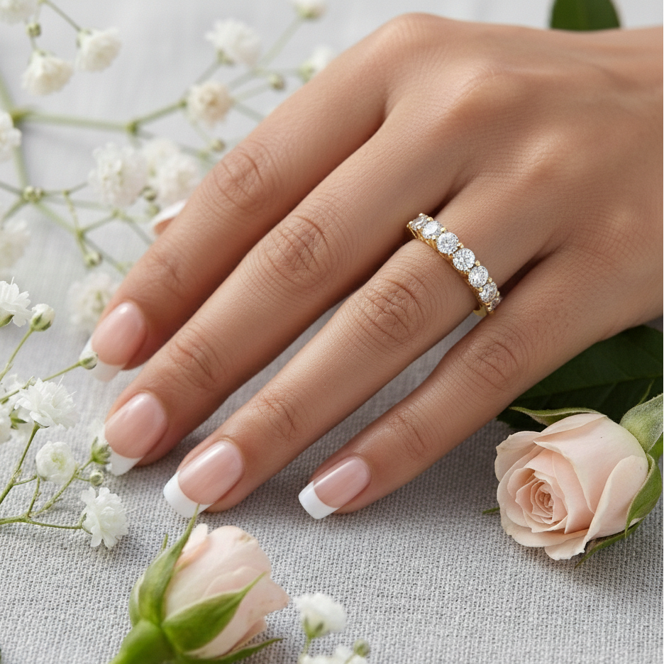 Sterling Silver Moissanite band ring