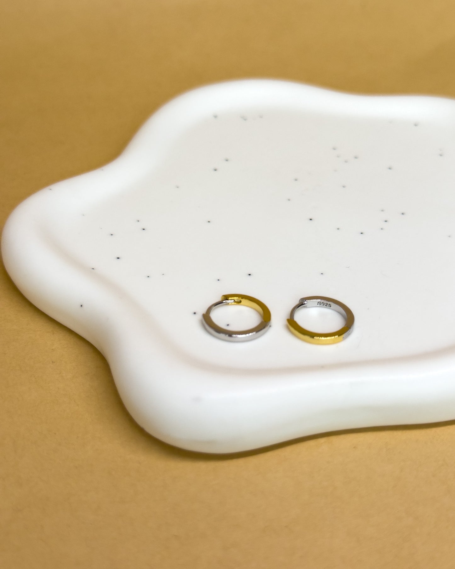 Small Two-tone Round Hoop Earrings