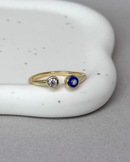 Nazaré 14K Gold Open Zircon ring