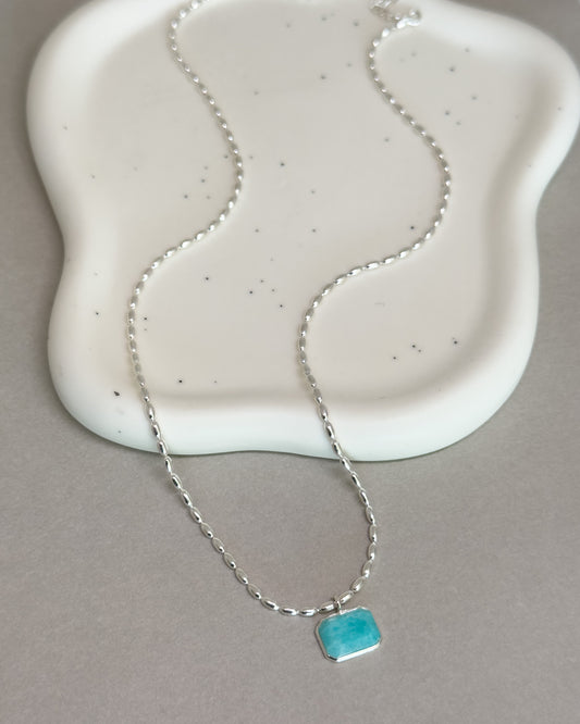 Amazonite Solid Sterling Silver Necklace
