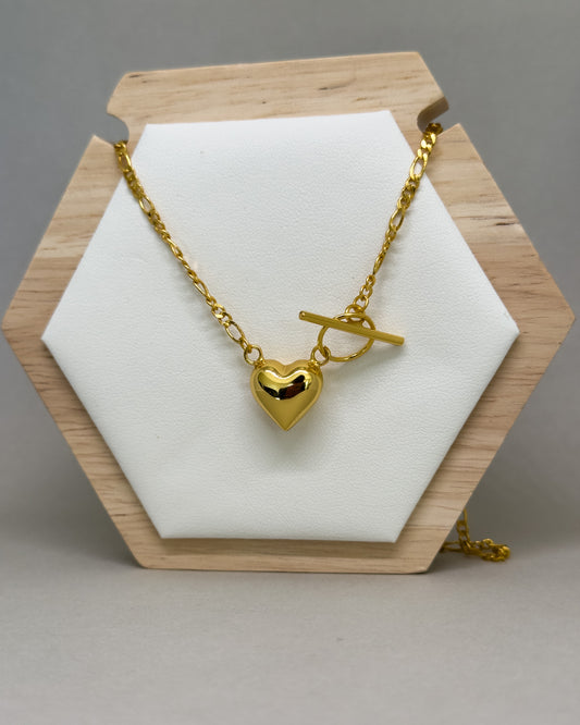 Heart-lock 18K Gold Front-closure Necklace
