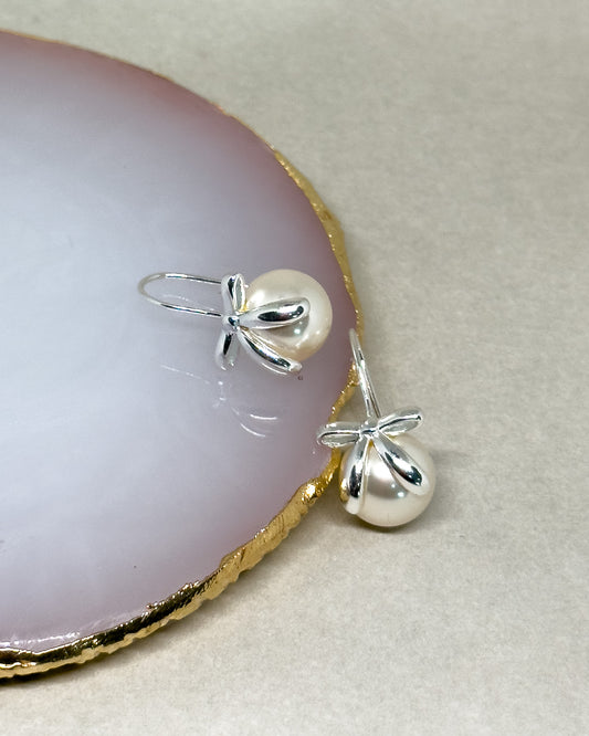 Ariel Bowknot Silver Earrings