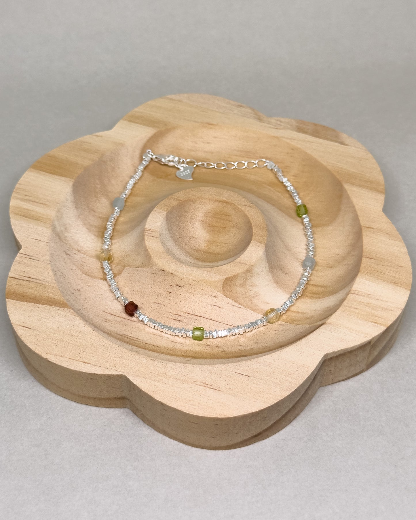 Aria Multicolour Beaded Silver Bracelet