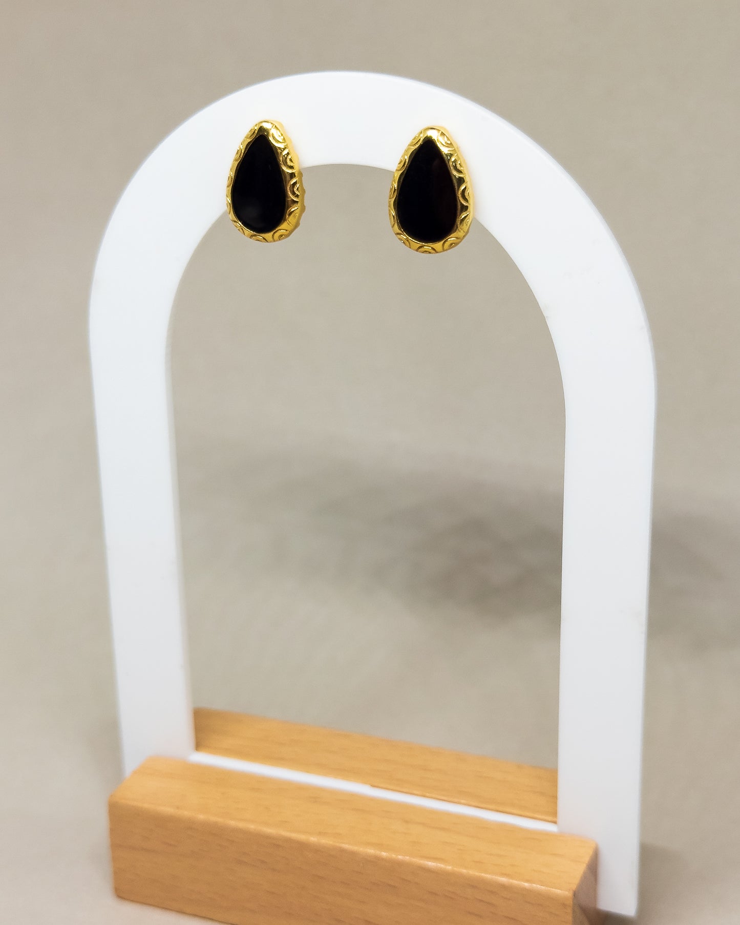 Jazmin Black Onyx Stud Earrings