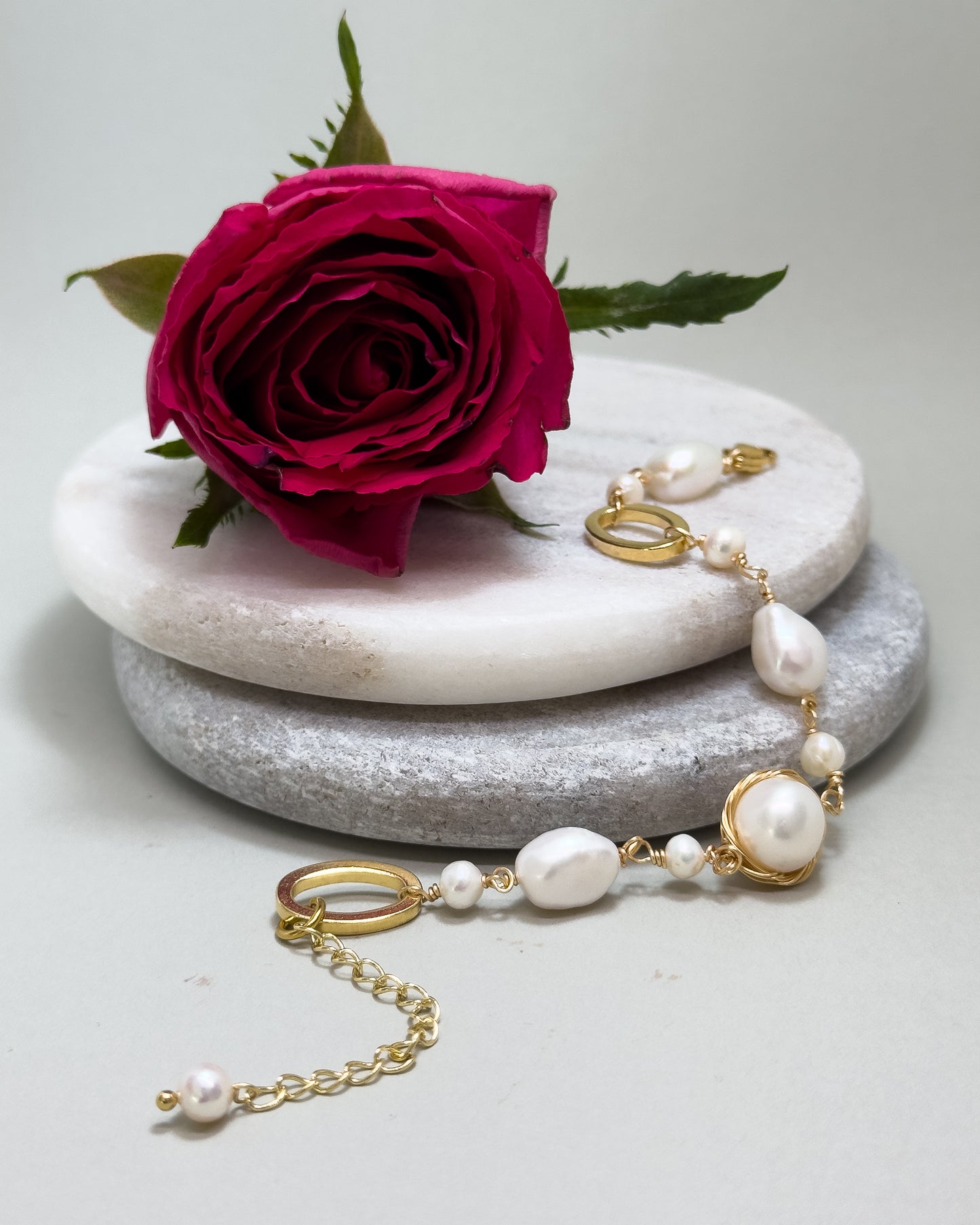 Vintage Gold Pearl Bracelet