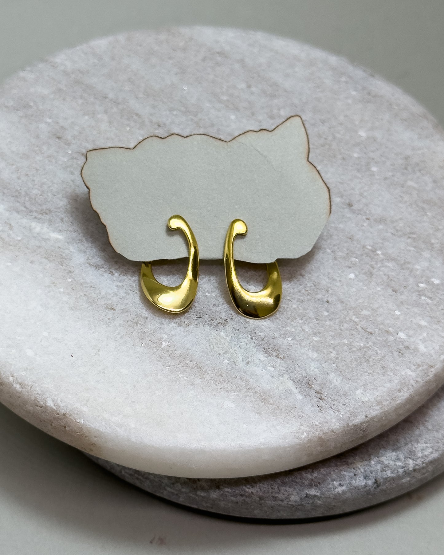 Small Oval Shaped Gold Hoop Earrings