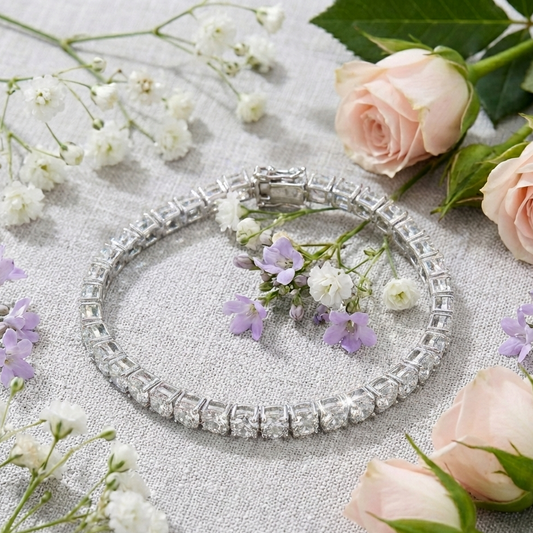 Sterling Silver Moissanite Tennis Bracelet