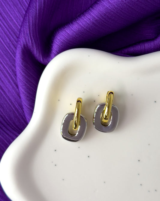 Two-toned Hoop loop Earrings
