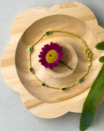 Gold Green Zircon Bracelet