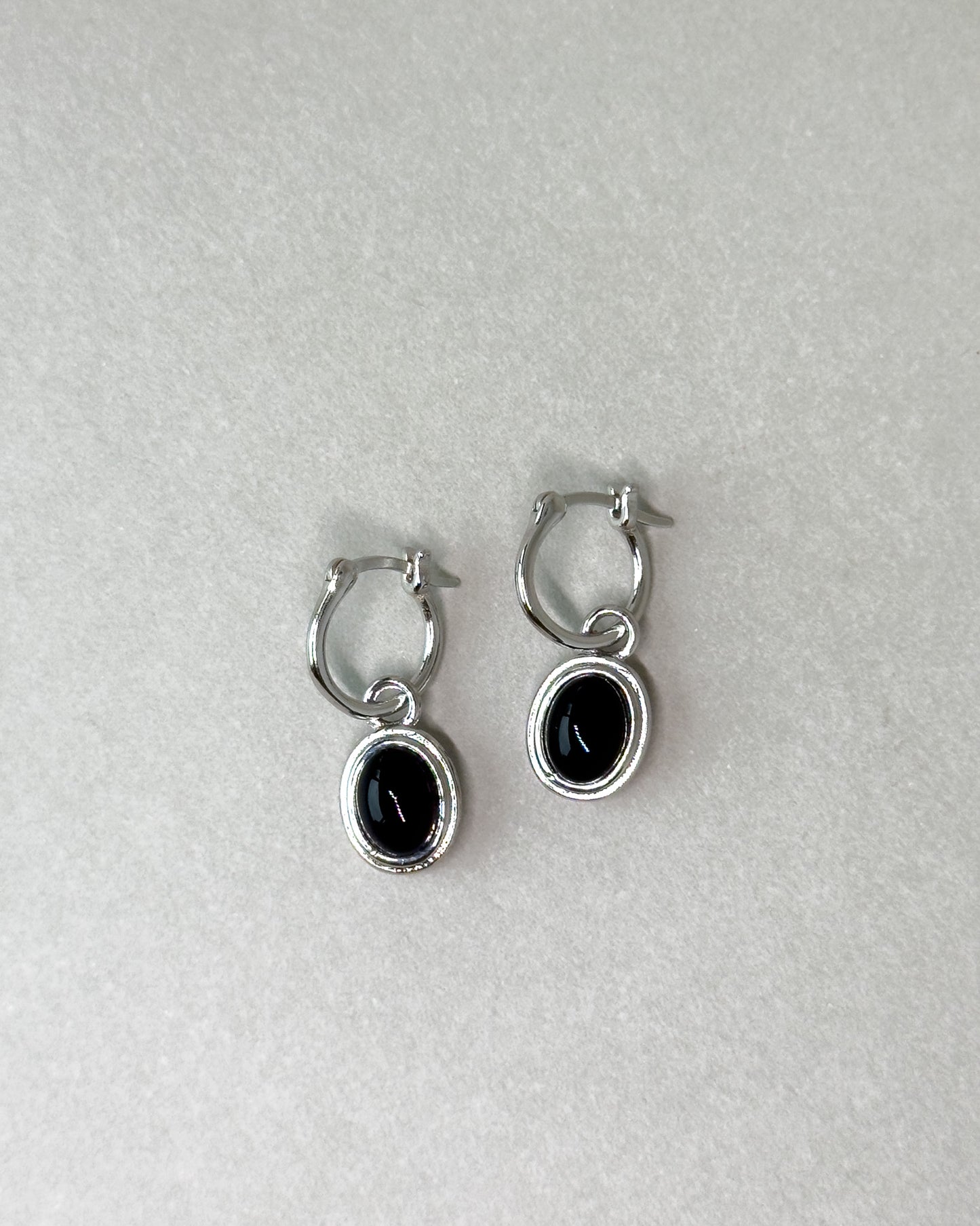 Midnight Silver Drop Earrings