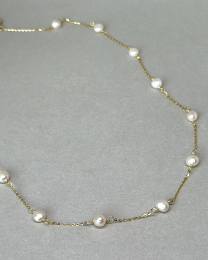 Mermaid Whisper 14k Gold Pearl necklace