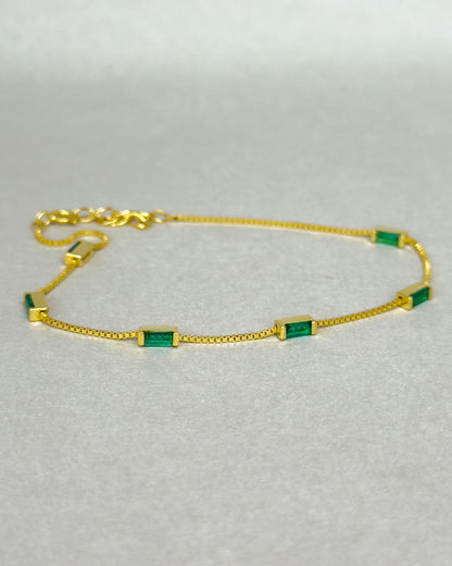Gold Green Zircon Bracelet
