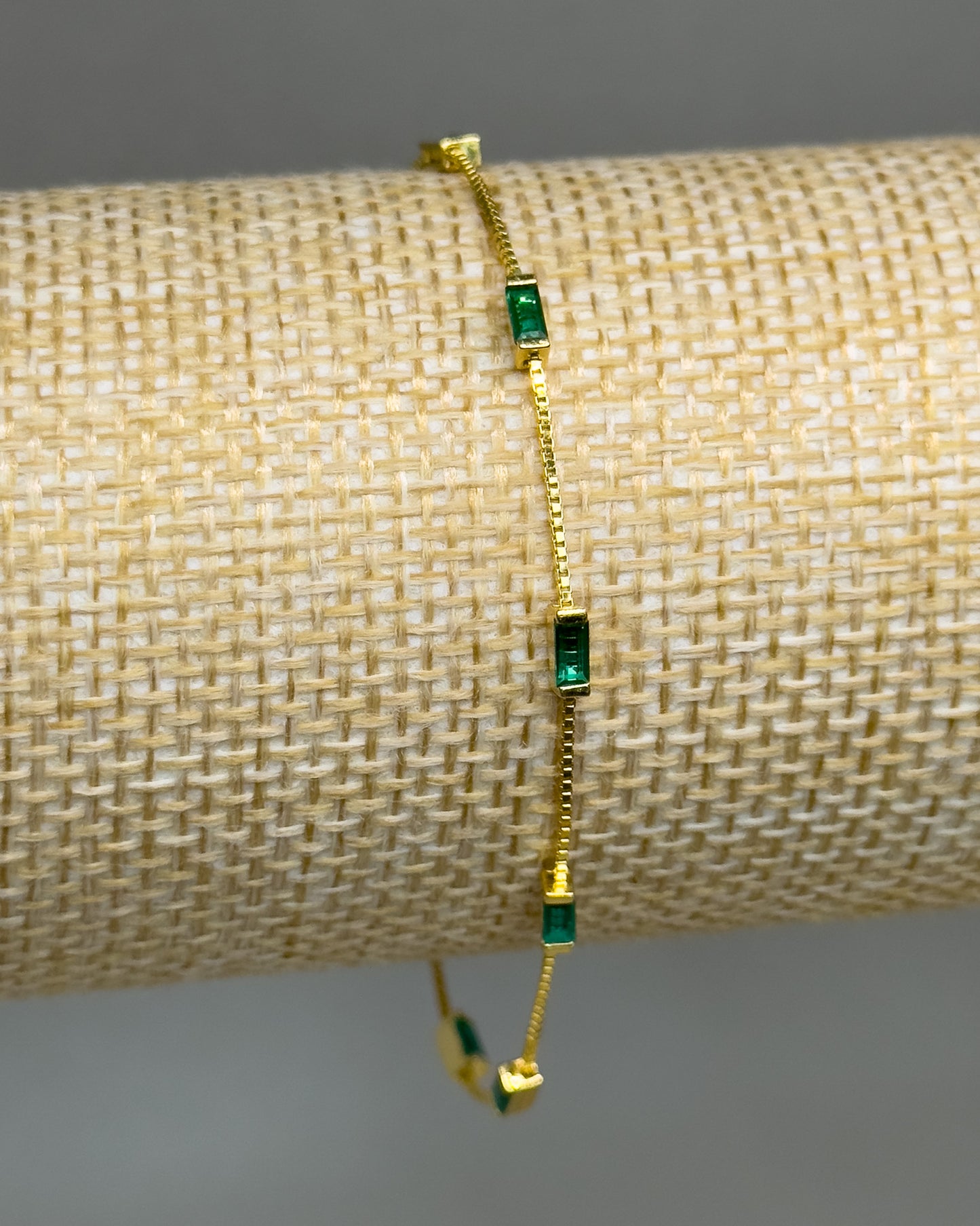 Gold Green Zircon Bracelet