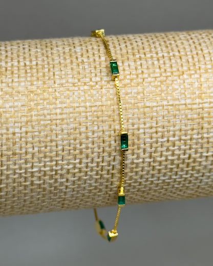 Gold Green Zircon Bracelet