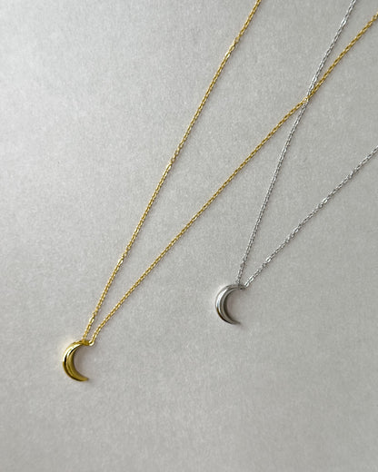 14K Gold Crescent Necklace
