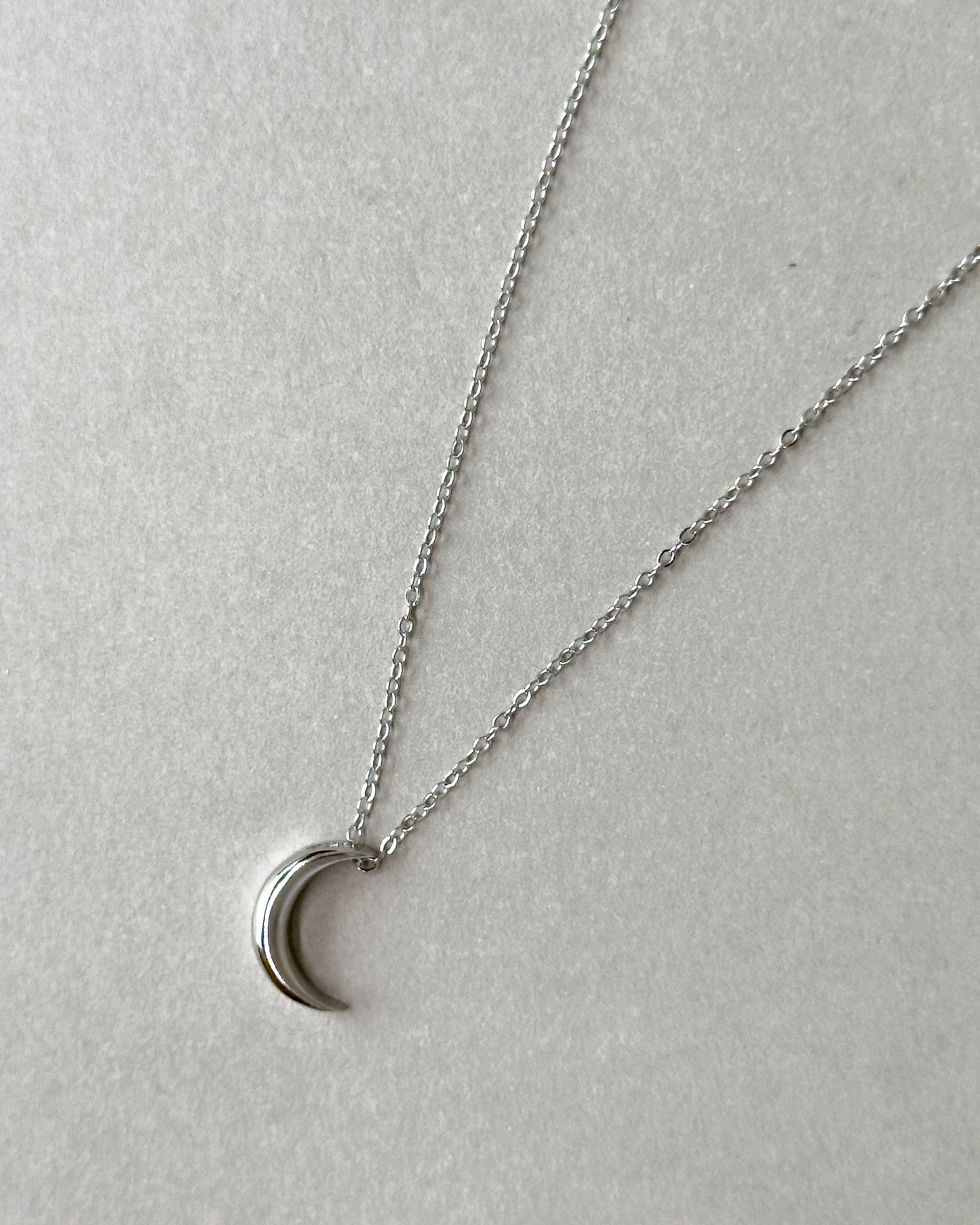14K Gold Crescent Necklace