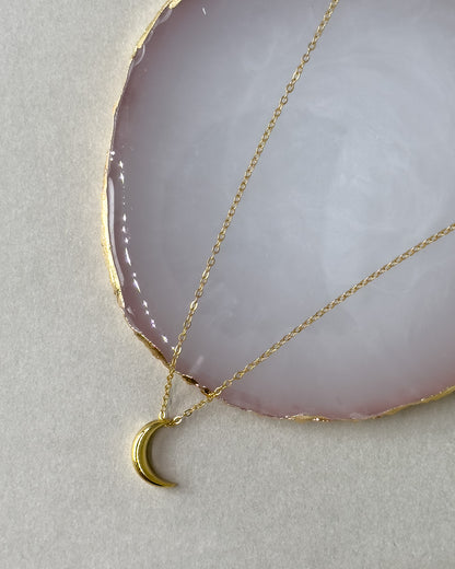14K Gold Crescent Necklace