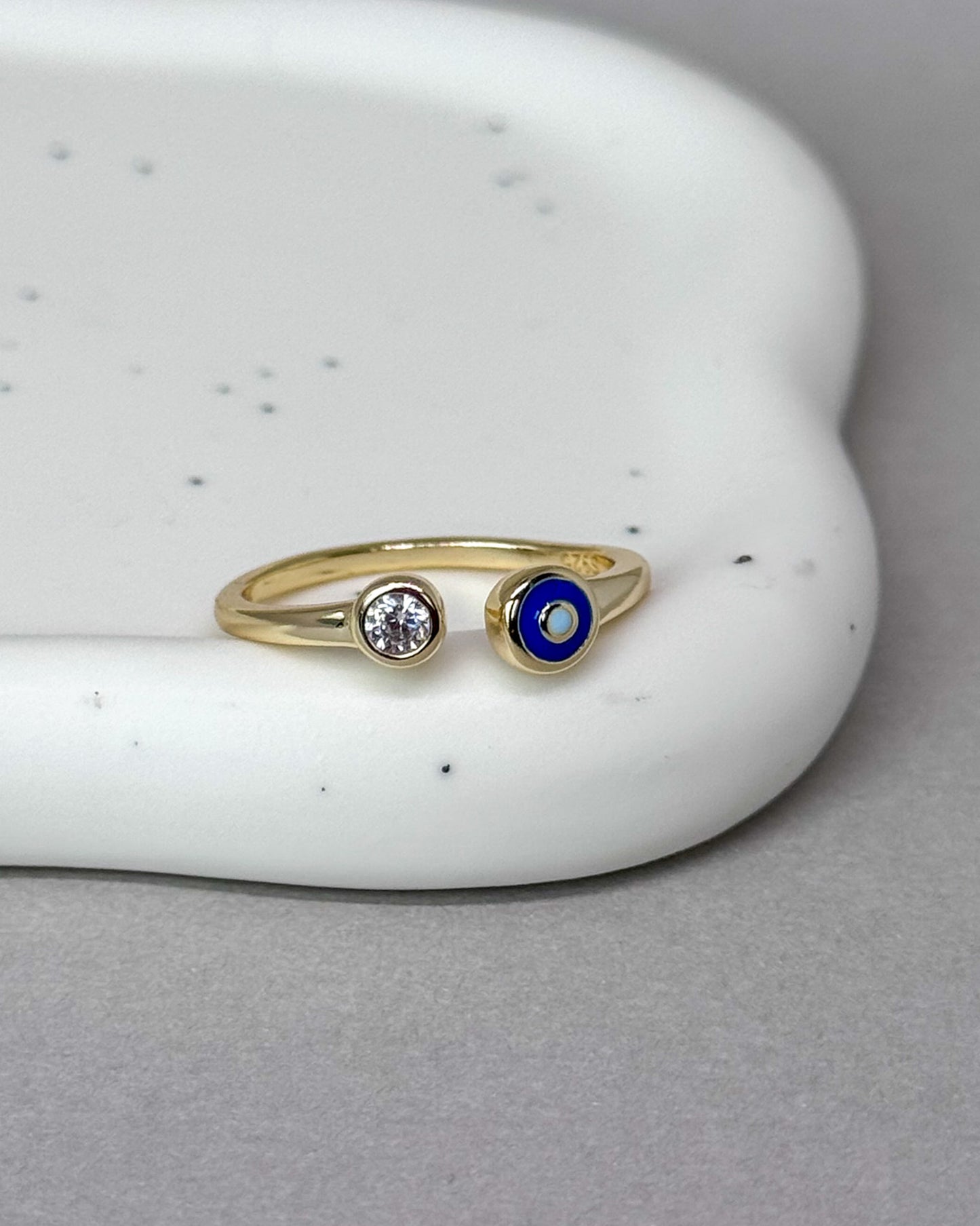 Nazaré 14K Gold Open Zircon ring