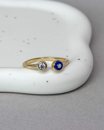 Nazaré 14K Gold Open Zircon ring