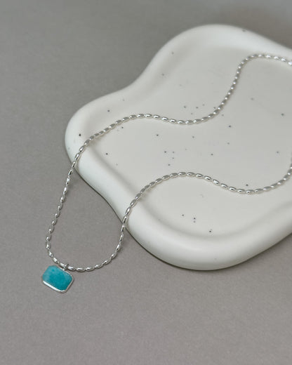 Amazonite Solid Sterling Silver Necklace