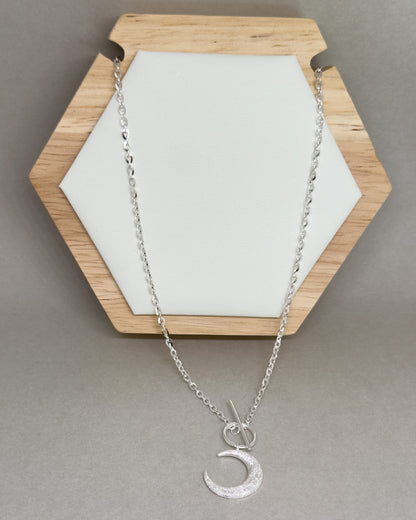 Luna Solid Sterling Silver Front closure Necklace