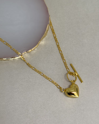 Heart-lock 18K Gold Front-closure Necklace