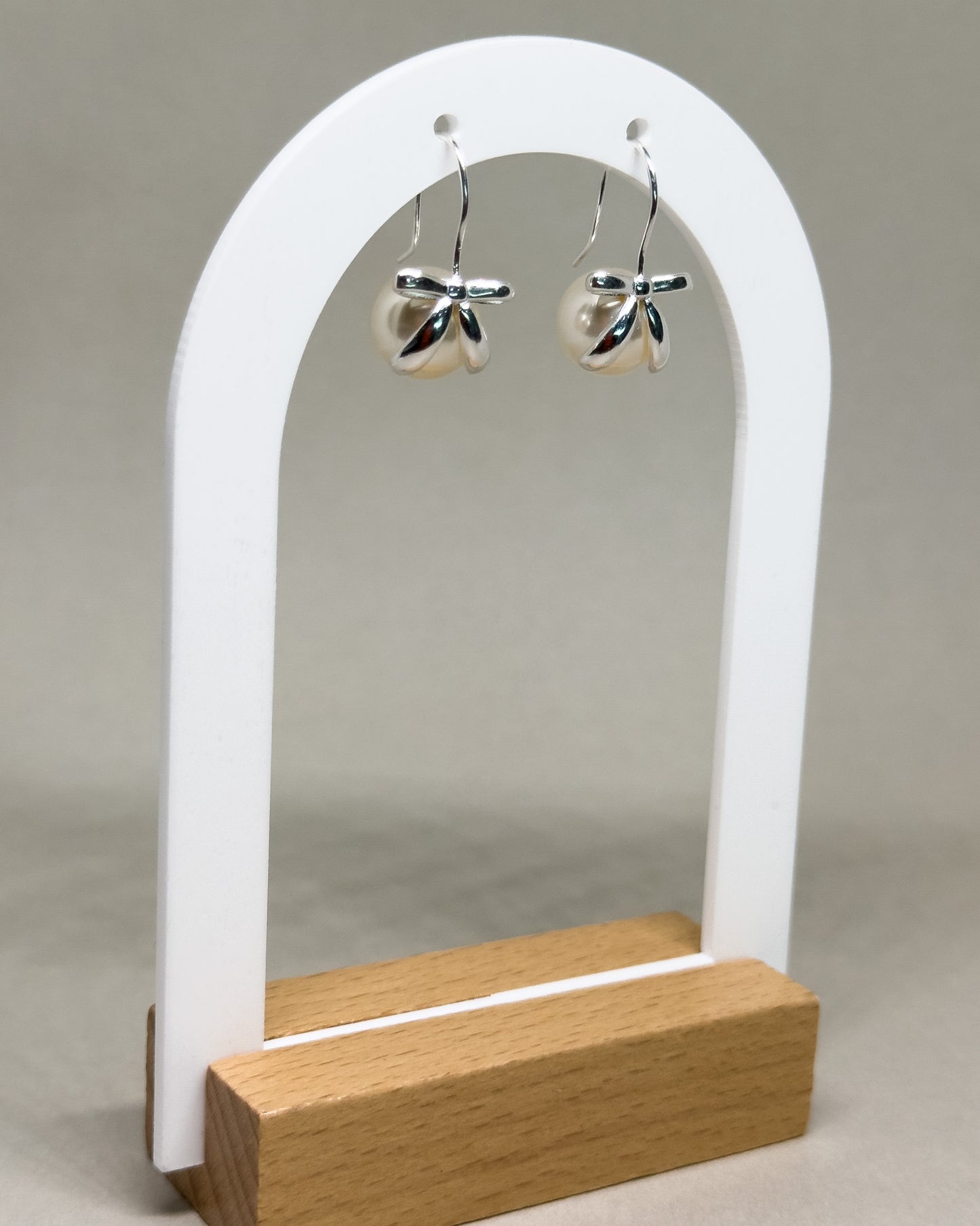 Ariel Bowknot Silver Earrings