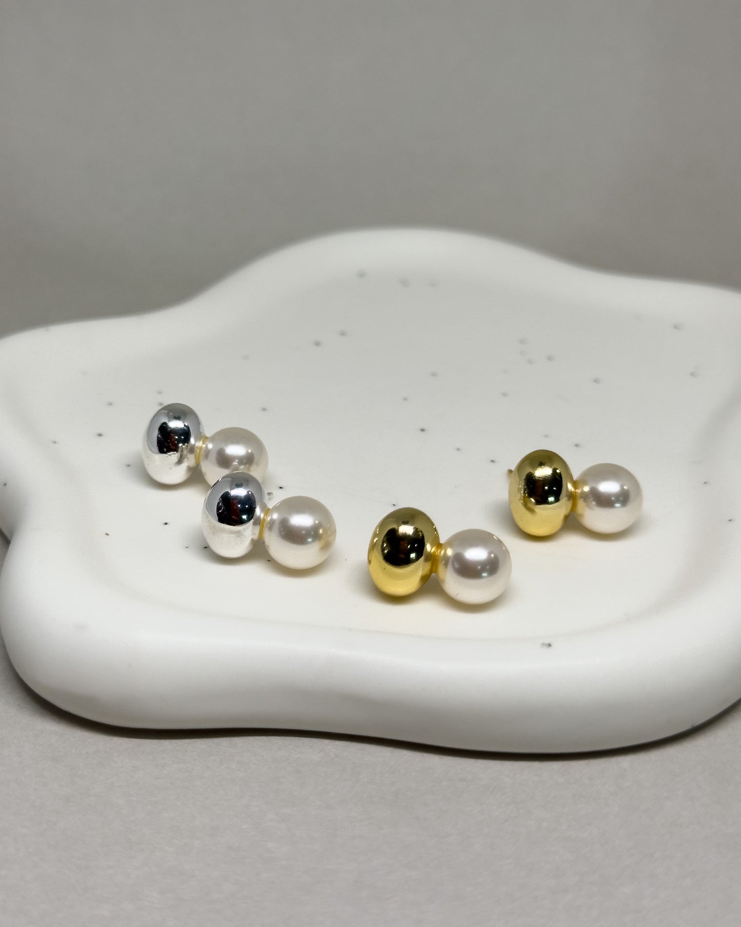 Jane Pearl Drop Stud Earrings