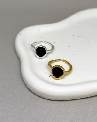 Eclipse Black Agate Ring