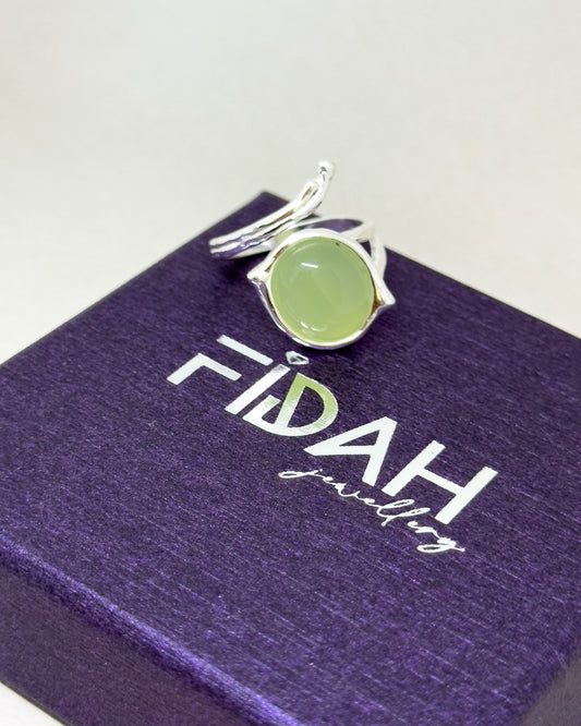 Sage Bloom Green Agate Ring