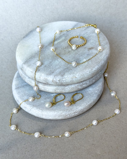 Mermaid Whisper 14k Gold Pearl drop earrings