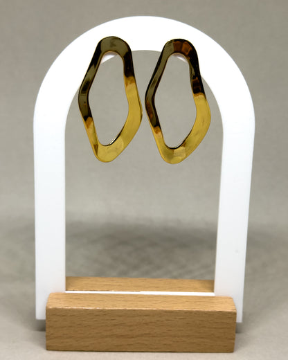 Irregular Droplet Gold Stud Earrings