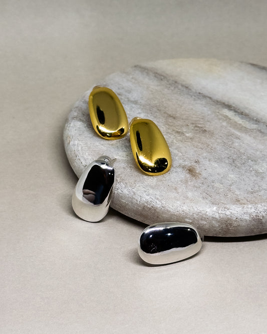 Oval Chunky Stud Earrings