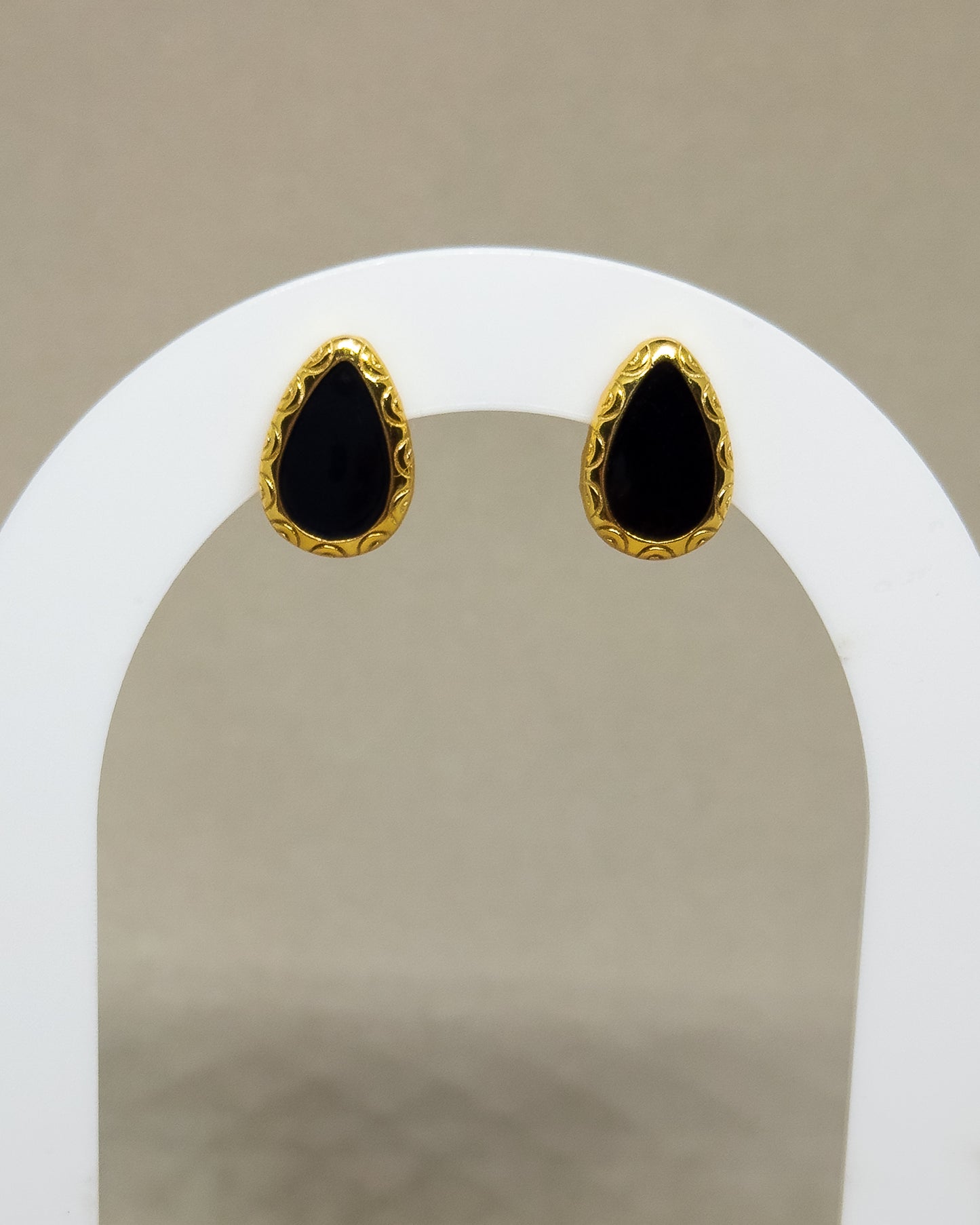 Jazmin Black Onyx Stud Earrings
