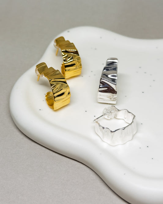 Ivy Textured Hoop Earrings