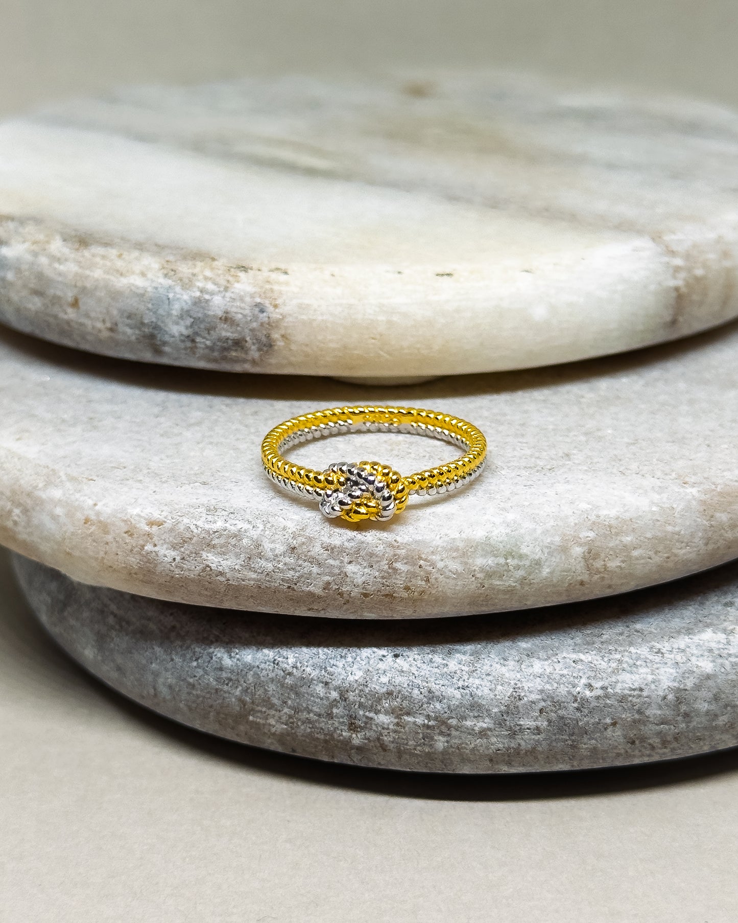 Twyn Two toned Knotted Rope Ring