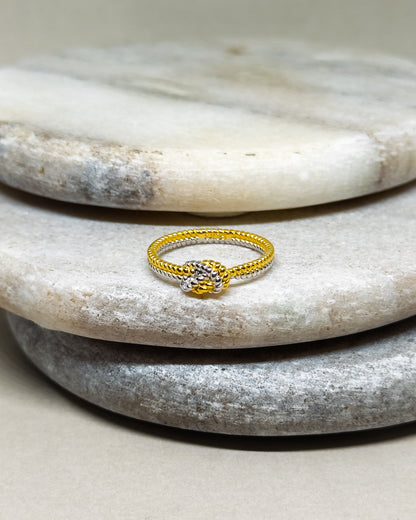 Twyn Two toned Knotted Rope Ring