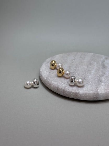 Jane Pearl Drop Stud Earrings
