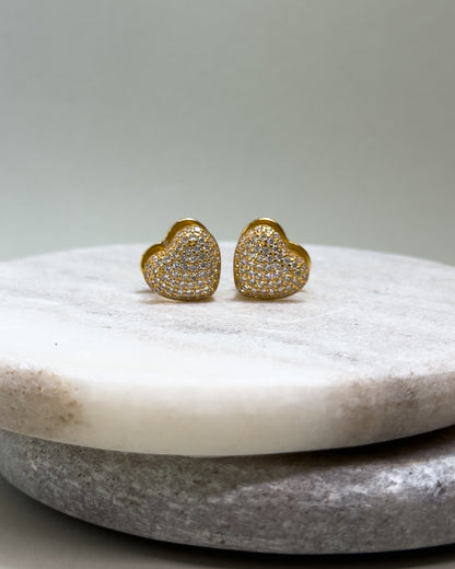 Sweetheart Gold Buckle Earrings