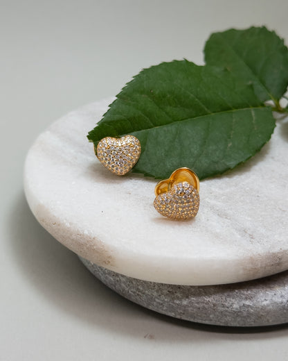 Sweetheart Gold Buckle Earrings