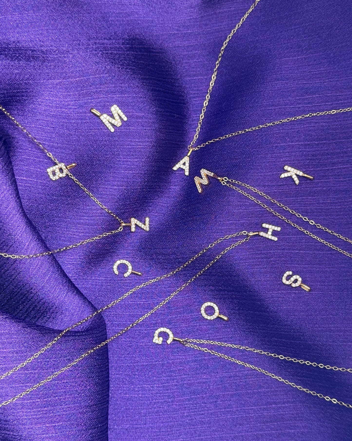 14K Gold Letter Charm Necklace