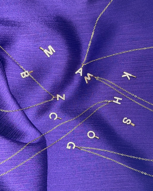 14K Gold Letter Charm Necklace