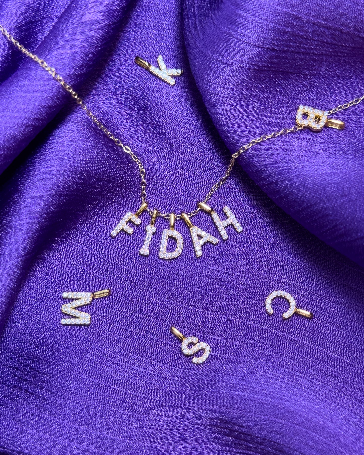 14K Gold Letter Charm Necklace