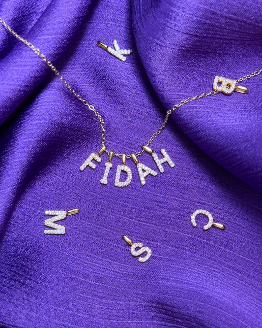 14K Gold Letter Charm Necklace