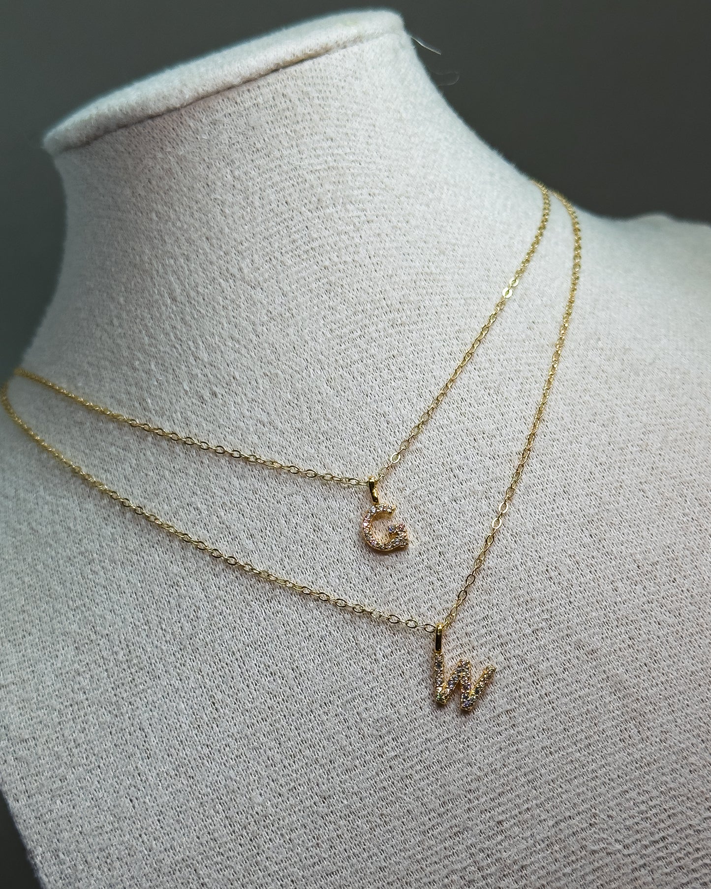 14K Gold Letter Charm Necklace